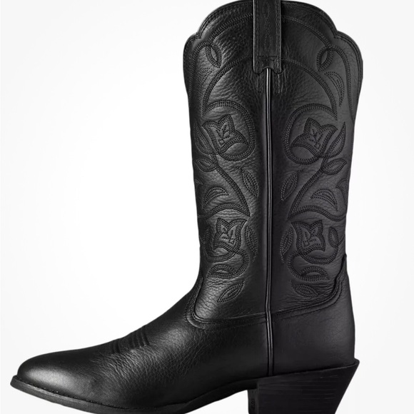 Ariat Ladies Heritage Western Black R Toe Deertan Boot Size 9 - Picture 4 of 10